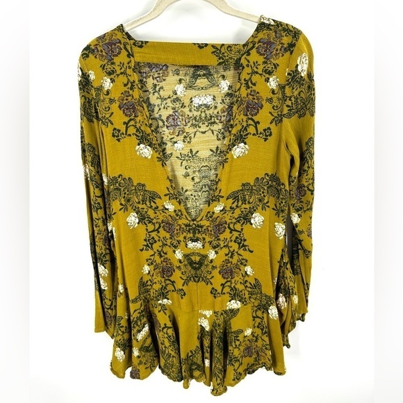 Free People Smooth Talker Tunic Dress XS Mini Boho Floral Indie Festival Flowy - Picture 7 of 13